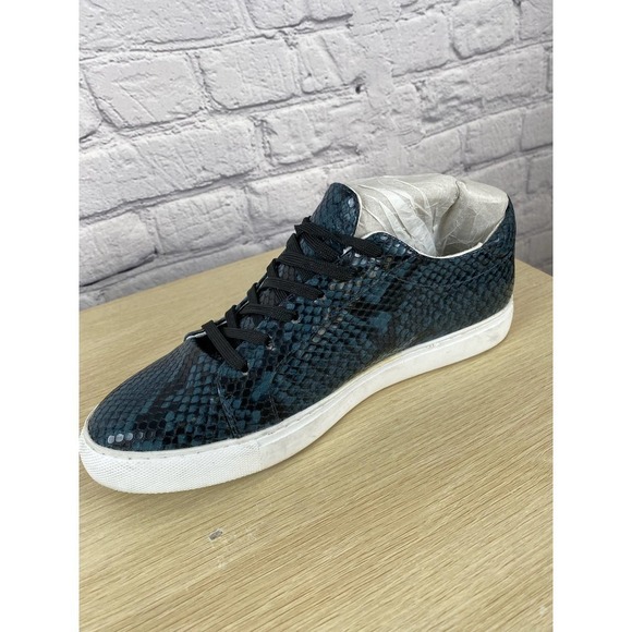 Kenneth Cole Blue Python Snakeskin Sneakers Shoes size 8.5 NWT Animal Print Shoe - Picture 11 of 13